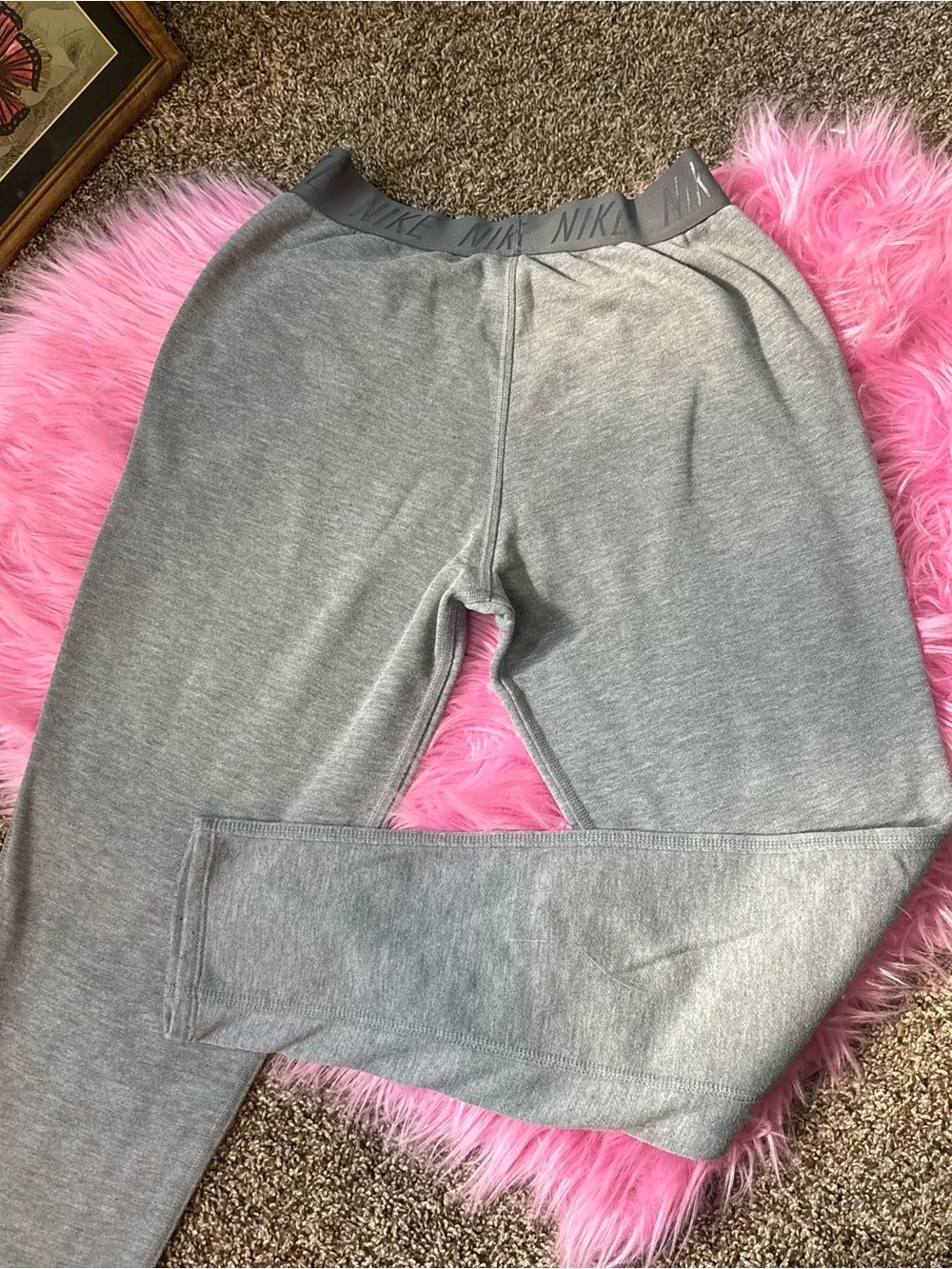 Nike Dri-FIT Gray Logo Waistband Sweatpants Small
